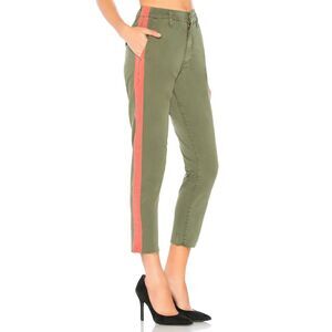 Mother Jeans Women 25 The‎ Shaker Prep Ankle Fray in Fatigue & Red Crop USA Made